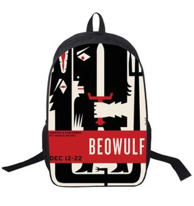 BEOWULF Backpack Hero Story Daypack Casual Street Schoolbag Stampa di zaino Sport Sport School Borse Outdoor Day Pack3231333