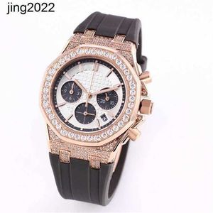 Mosonita gelada de diamante AP de luxo pode passar um movimento de movimento mecânico de qualidade mecânica de qualidade feminina Designer de 37 mm com lady wristwatchhy6n