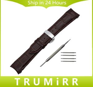 Curved End äkta läderklockningsverktyg för T035 Couturier Watch Band Buerfly Clasp Rem handledsarmband 22mm 23mm 24mm6350127