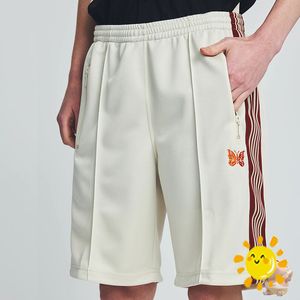 24SS Shorts Jogger Drawstring Stripes Black White Blue Apricot Breeches Embroidery Track Shorts