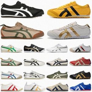 tiger mexico 66 designers löpskor kvinnor män svart vit blå gul beige låg modetränare sneakers n2op#