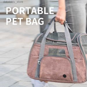 Cat Carriers Crates Houses Hanpanda Pet BA Portable Carrier do Cat Bi Carrier Pet Puppy Travel Bas Bortable Mesh Small Outoin Pets Handba L49