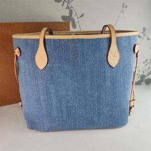 Högkvalitativ denimstil Designer Luxury Crossbody Bags Designer Kvinnor Plånbokväska Stora plånböcker Designer Kvinna Tote Handväska axelväskor