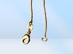 Naszyjniki łańcuchowe gładkie wzory 1 mm 18k złota platowane męskie kobiety moda DIY Akcesoria biżuterii z homarem zapięciem 16 18-30 cali1680074