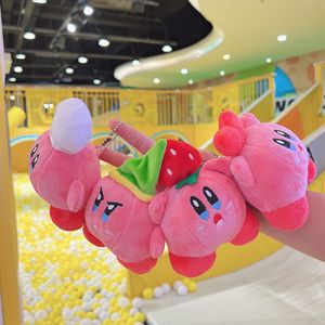 INS fofos Strawberry Kirby Plush Kichain Jewelry Backpack Backpack Ornament Kids Toy Gifts cerca de 11,5cm
