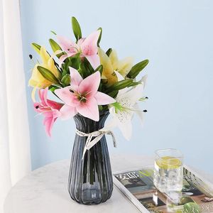 Dekorativa blommor Bröllopsbord Centerpiece 5D Flower Ball Bride Bouquet Watering Can för Silk Pink Arrangements Lily of the Valley