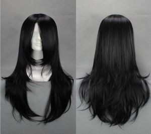 Naruto Hyuuga Neji Long Black Wig Anime Cosplay Wigs 65 cm Syntetisk anime kostym hårleverans3754982