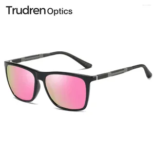 Солнцезащитные очки Trudren Unisex Square Casual для мужчин Женщины Поляризованные вождение солнечные очки пластиковая рама с пружинными алюминиевыми ногами 2563