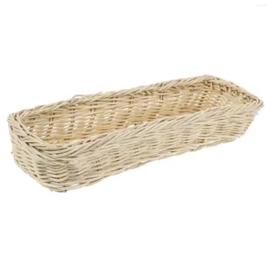 Kitchen Storage Sundries Tray Toilet Paper Holder Display Basket Cutlery Rattan Manual Sundry Desktop Organizer Household Weaving Bread