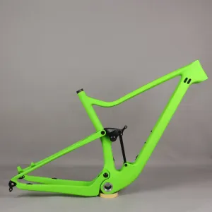 Ramar 29er Boost Suspension XC MTB Frame FM027 Disc Brake BSA Fluorescerande grön kolfiber T700 Max Tire 29ER X 2.35