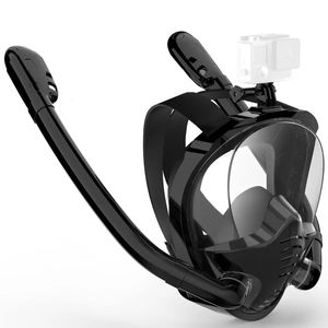 Snorkel Mask Upgrade Full Face Snorkel Mask with 2 Breathing TubesSnorkeling Gear for AdultsDiving Mask Anti-Fog Leak 240410