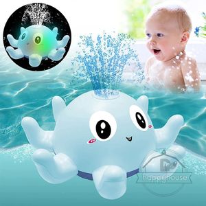 Giocattoli da bagno per bambini spray water doccia da bagno piscina giocattoli da bagno per bambini palla da bagno balena elettrica con musica leggera LED leggera giocattoli per bambini 240418