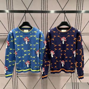 Women Swatters Designer Designer Sweater Jacquard wzór bluzy bluzy Bluza swobodne stanik z High Street Element Slim i wszechstronny dr dhicj