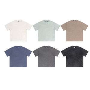 Blank T-shirts 2024SS T-skjorta Män kvinnor Högkvalitativa tvättbomulls topp Tees