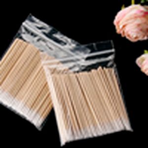 2024 100pcs Single Speced Head Holz Baumwoll -Tupf -Make -up -Stick zum Reinigen des kosmetischen Werkzeugs (7 cm Länge) - zum Reinigen von Ohrwachs