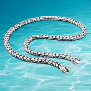 Mode 10mm mäns halsband Sterling Silver 925 smycken kubansk länkkedja stilig cool manlig halsbandsgåva x0509273u