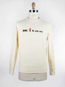 Mens Sweaters Beige Cotton Elastic Round Neck kiton Pullover Sweater