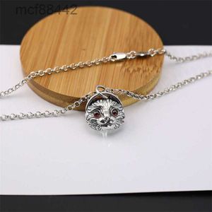 24 Year New Red Eyed Earbuds Cat Pendant Necklace Instagram Cool Style Versatile Thai Silver for Men and Women