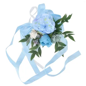 Flores decorativas cadeira de casamento de volta artificial Evite decorações de casamentos desbotados para canhões de pografia de festa de cerimônia