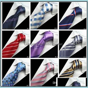 Шея галстуки Дизайнерские мужские галстуки 38 Дизайн шелковой шея 8 см. Клетчатая полоса для мужчин Формальная деловая свадьба.