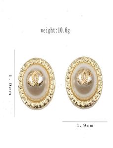 Luxury Brand Designers Letters Stud 925 Mulheres geométricas de prata Round Crystal Rhinestone Pérola Earring Party Jewerlry9797409