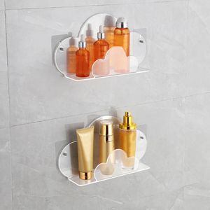 Decorative Flowers Cloud Shelf Wall Hanging Bathroom No Punch Rack Kitchen Seasoning Storage Floating Home Decor