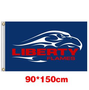 Liberty Flames University College Flag 150cm90cm 3x5ft Polyester Custom Eany Banner Sports Flag Flying Home Garden Outdoor6351741