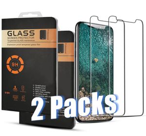 2 pacotes protetor de tela para iPhone 14 13 12 11 Pro máximo xr xs 8 7 Plus Samsung A13 A33 5G A70 Moto G7 LG Stylus5 2pcs Temperado GLA8416747