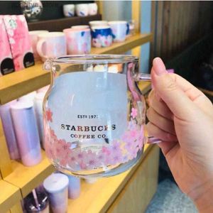 Butelka do wody 2021 Korea Starbucks Mubs Series Sakura Pink Teapot Glass 570 ml kawy 249H L48