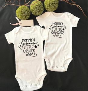 Rompers Mommy039s Litter PrincesPrincess Twins Bayboy Girl Bodysuit生まれ綿服かわいい夏の幼児贈り物3981509