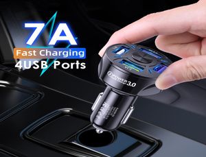 شاحن السيارات 48W 4 منافذ Multi USB Quick 7A Mini Fast Charging QC30 لـ iPhone 13 Xiaomi Huawei محول الهاتف المحمول Android Devic9908835