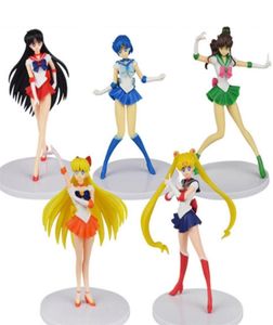 5PCS Sailor Girl Action Figures Model Toy Tsukino Usagi Tuxedo Mask Anime Collection Dekoracja dekoracji Cartoon Doll Dift 2207022513157