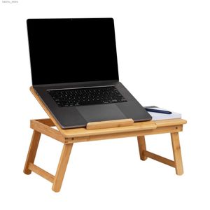 Other Computer Components Mind Reader laptop desk bedding dormitory room folding legs bamboo artificial silk brown Y240418