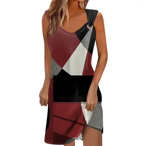 Casual Dresses Women'S Pullover Sleeveless Beach Printed Fashionable And Simple Clothing