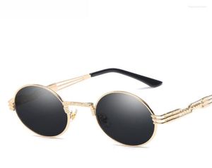 Sunglasses Retro Gothic Steampunk Mirror Men Gold And Black Sun Glasses Vintage Round Circle Women UV Gafas De Sol 20229325162