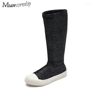 Boots Girls Rome Fashion Autumn Winter Kids For Big Girl Knee-high Children Rubber Single Layer Soft 27-37 Chic