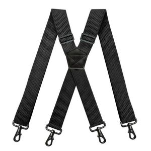 Mens Heavy Duty Work Suspenders 38 cm bred X-form med 4 svängbara snäppkrokar Justerbara Elastic Biker Snowboard Trouser Husles192T