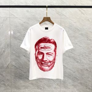 Europe UK 24ss Men Face With Iron Wire Print Cotton Tee Women Casual T Shirts Summer Short Sleeve Skateboard Tshirt 0418