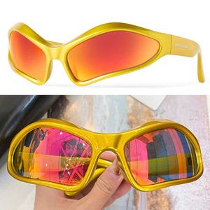 24SS Women Designer Sunglasses BB0314S Horn Effect Fennec Oval Sunglasses Wrap Yellow Bio Nylon Frame Gradient Red Polarized Lens Women Trendy Glasses top quality