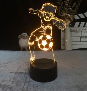 LED Akıllı Sensör Gece Işık Ozora Tsubasa Şekil 3D Neon Lamba Atmosfer Anime Gece Işığı Kaptanı Tsubasa Futbol Fanları GIF8156929