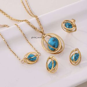 Necklace Cross Hot Selling Jewelry in Europe and America, High-end Blue Planet Necklace, Female Metal Frame Bracelet, Earring Jewelry Set Luxury Bracelet 291 531