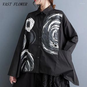 Women's Blouses Long Sleeve Black Oversized Vintage Shirts & For Blouse Casual Loose Spring Autumn Tops Women 2024 Button Up Shirt