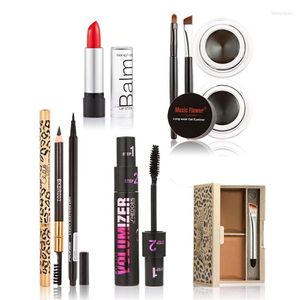 Zestawy do makijażu 7pc/torba Zestaw prezentowy eyeliner ołówek do brwi szminki proszek proszkowy tusz do rzęs codziennie używaj zestawu kosmetyków dla kobiet