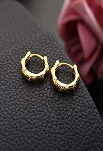 Punk Bambusende Design kleiner Reifen Ohrringe Gold Silber Farbe Koreanische Männer Frauen Loops Ohrring für männliche Ohrringe Party Juwely 3444469