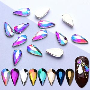 Dekoracje gwóźdź 10pcs kropla wodna kryształowe Kryształowe klejnoty Ab Strass Stones Melon nasiona Diamond Manicure Tools Ber11