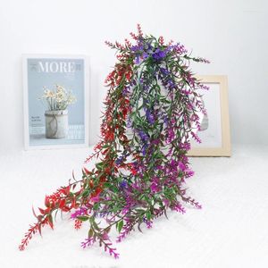 Decorative Flowers Artificial Plants Vine Lavender Fake Flower Wedding Party Christmas Home Decoration Accessories DIY Wall Hanging Garland