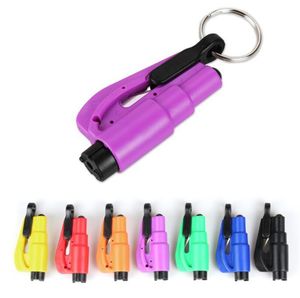 18 Färger 3-i-1/2-i-1 Life Saving Hammer Keychains Portable Emergency Seat Belt Break Window Självförsvar Keychain Safety Glass Breaker Mini Tools Holder