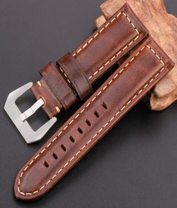 Orologi Accessori Watchbands Watch Band Strap Cuggi di orologi in pelle genuina 20mm 22mm 24mm marrone scuro woems Men Cowhide Watch Band 8594801