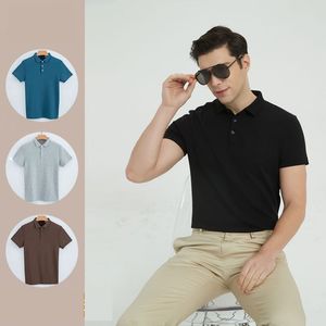 lu Outdoor Mens Polo Shirt Mens High-end Solid Color Short Top Men Short Sleeve Business Casual Summer P1050