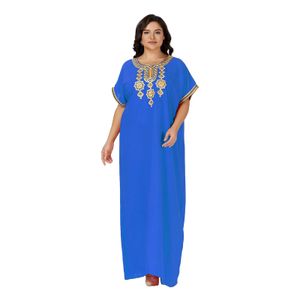 Abaya z krótkim rękawem dla damskiej Kaftan African Tradycyjna sukienka Plus Size Casual Home Home Loungewear Up 240412